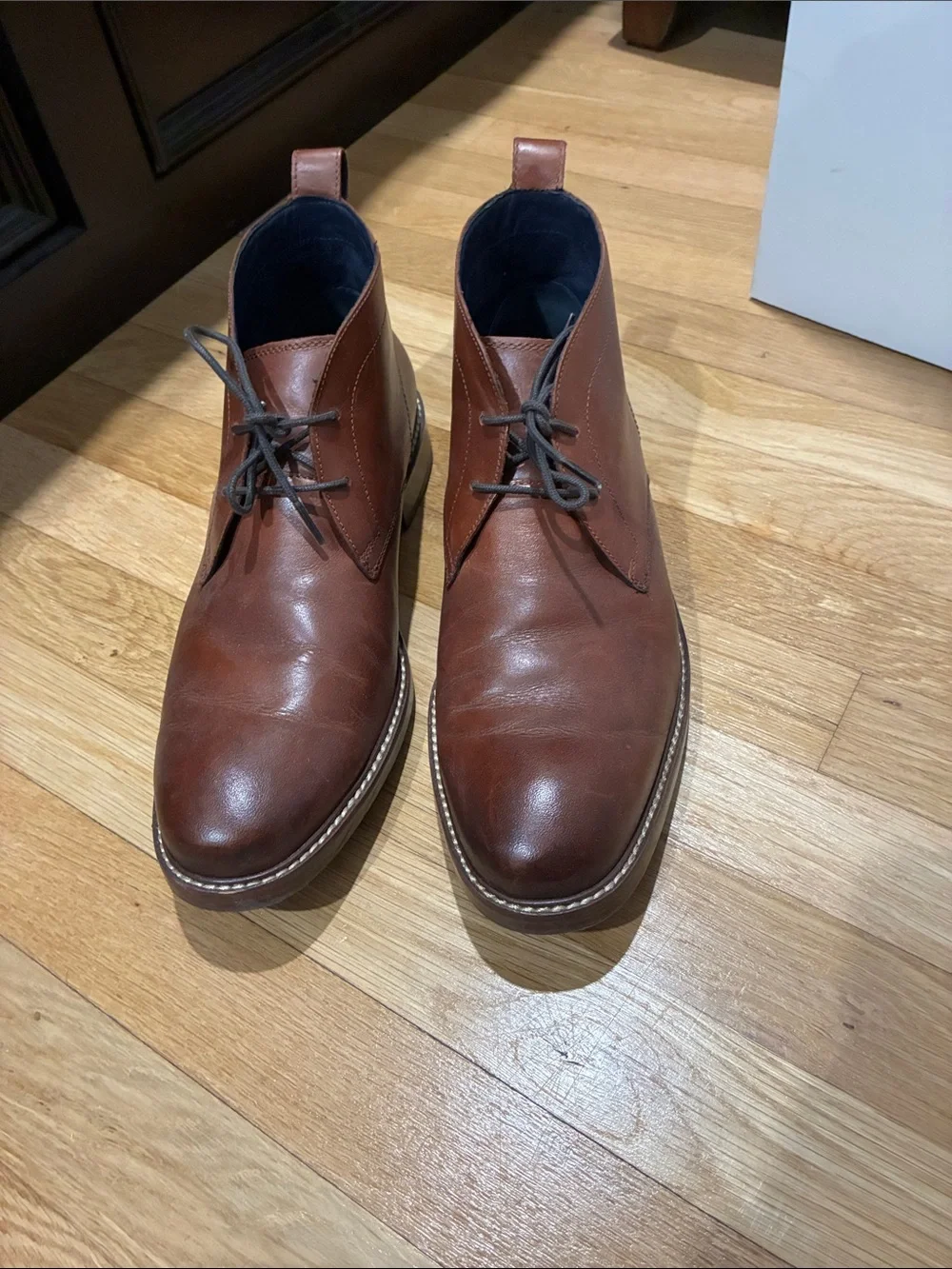 Cole Haan Men's Cognac Leather Chukka Boots